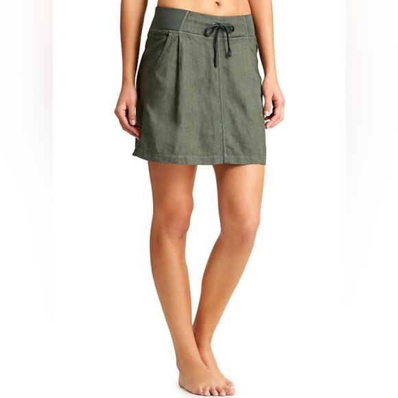 Athleta Seline Olive Green Linen Skirt Size 2 - Picture 1 of 11